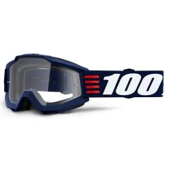 100% Accuri Goggles Anti Fog Mirror Blue Flash Lens - Blau/Weiss