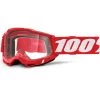 100% Accuri OTG Gen.2 Anti Fog Brille Clear - Neon Rot