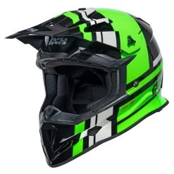 Motocrosshelm IXS361 2.3 Schwarz-grün-grau
