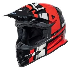 Motocrosshelm IXS361 2.3 Schwarz-rot-grau