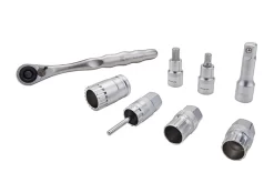 Birzman Ratschen-Set 8-teilig Mit Verschiedenen Steckschlüssel, Abzieher