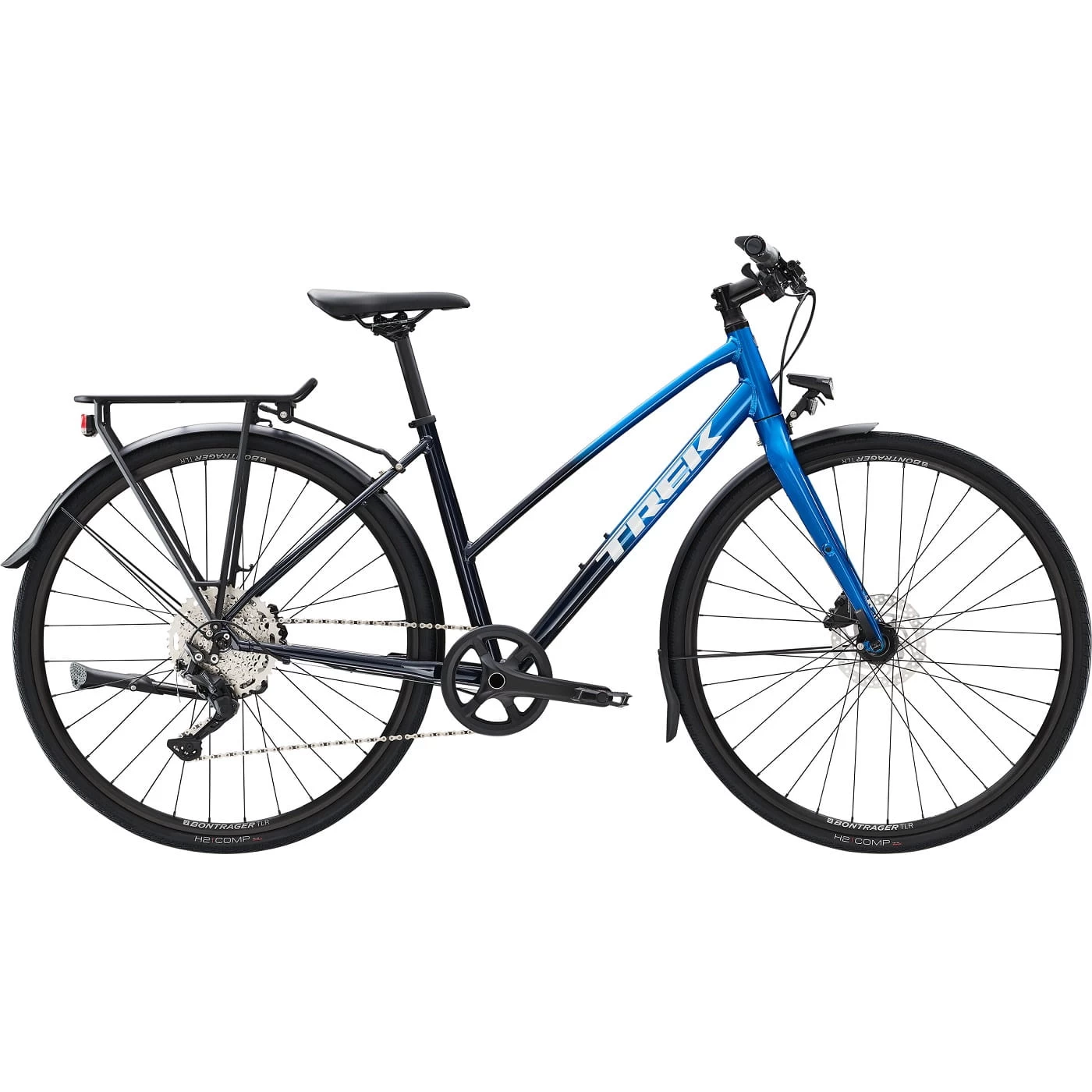 Trek FX 3 Disc Equipped Stagger Alpine Blue To Deep Dark Blue Fade